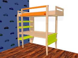 Diy Design Loft Bed With Desk Wolf