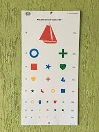 Kindergarten Distance Vision Chart With Color Symbols 6m 20ft