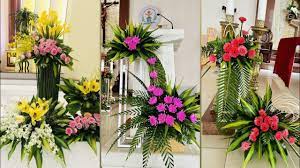 fresh flower church arrangement
