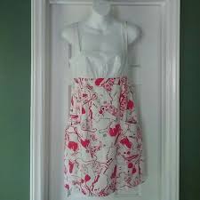 Lilly Pulitzer Pink White Strap Dress Pockets Sz 2