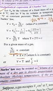 Mathematical Expression Of Charles Law