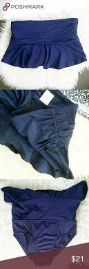 Lands End Navy Swim Skirt Navy Swim Shorts With Attached