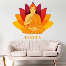 Buddha And Lotus Flower Sticker