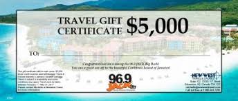 Travel Gift Certificates Gift Ideas