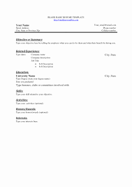 Simple Job Resume Examples Lovely Free Basic Blank Resume