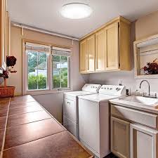 The right kitchen ceiling lights can make your kitchen look and feel bigger. Eti 24 In White Round Led Flush Mount Ceiling Light Kitchen Laundry Garage Light 2900 Lumens 4000k Bright White Dimmable 54614242 The Home Depot