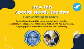 special needs teacher uses makeup