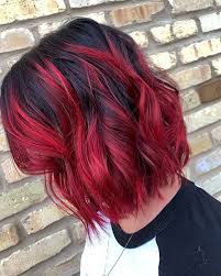 Jet black hair with highlights. 23 Ways To Rock Black Hair With Red Highlights Stayglam