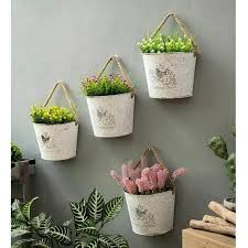 Half Round Metal Plant Pots Wall