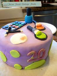 make up themed birthday cake