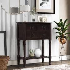 Espresso Rectangle Wood Console Table