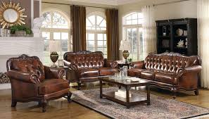 victoria leather living room set
