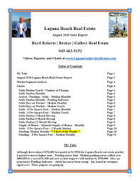 Laguna Beach Real Estate August 2018 Market Sales Report