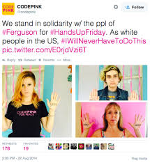 Code Pink, and Rage Boy, Support “Hands Up Don&#39;t Shoot” Meme ... via Relatably.com