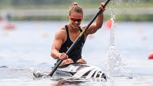 Lisa carrington of new zealand holds up her gold . Lisa Carrington Does The Double At Canoe Sprint World Championships Stuff Co Nz
