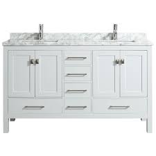 W bath vanity in white with cultured marble vanity top in white with white basin. Eviva Tvn414 60x18 London 60 Inch X 18 Inch Transitional Bathroom Vanity With Marble Top And