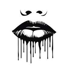 premium ai image dripping lips black