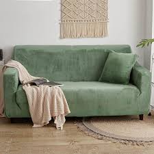 145 185cm plush fabric elastic sofa