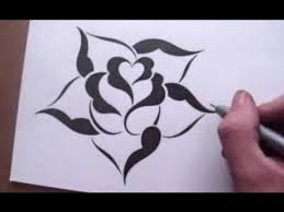 Drawing A Rose In A Simple Stencil Design Style