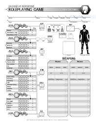 Soldiers Of Misfortune Rpg Character Sheet Soldiers Of