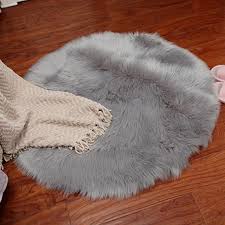 fluffy rug in imitation sheepskin
