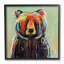 Abstract Colorful Painted Black Bear