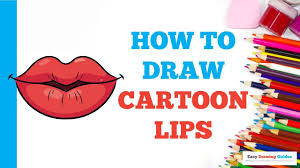 how to draw cartoon lips easy step by