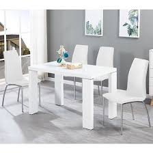 Enzo Glass Dining Table Small In White