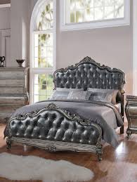 Platinum bedroom furniture set in new silver birch finish. Silver Gray Antique Platinum King Bedroom Set 4p Chantelle 20537ek Acme Classic Chantelle 20537ek Set 4
