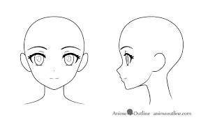 When you first start the head, draw the outline and the basic shapes so you can properly place the features. How To Draw An Anime Girl S Head And Face Animeoutline