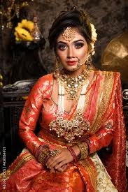 luxurious bridal costume with makeup