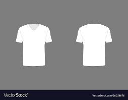 t shirt template v neck white color