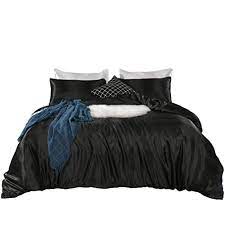 Black Bedding Silk Like Satin Duvet