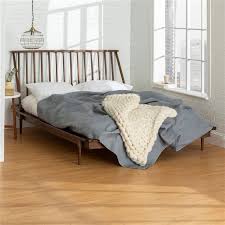 Modern Wood Queen Spindle Bed Walnut