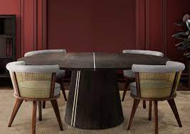 Circular dining tables are space efficient tables designed with a variety of common diameters for specific seating arrangements from small two person tables up to larger twelve person designs. Top 5 Wood Dining Chairs Wood Tailors Club Riveting Crafts