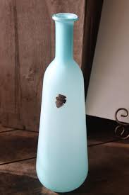 pale blue cased glass floor vase tall
