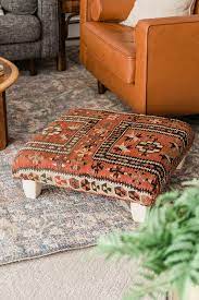 turn a vine rug into a diy ottoman