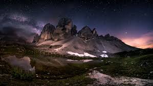 Relaxing videos to use as smart tv screensavers or tv wallpaper videos. 4k Wallpaper Snow Landscape Mountains Night Nature Lake Stars Italy The Dolomites Wallpapers Voco Wallpaper