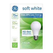 Ge Classic 75 Watt Eq A19 Dimmable Soft White A Style Light Fixture Halogen Light Bulb 4 Pack In The Halogen Light Bulbs Department At Lowes Com