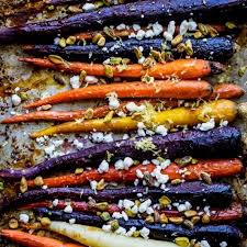 maple glazed carrots with goat cheese