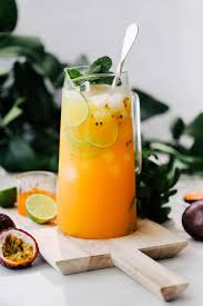homemade pion fruit juice with lime