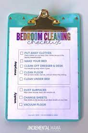 printable bedroom cleaning checklist