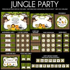 Jungle Safari Animals Birthday Party Invitations