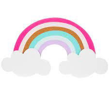 rainbow on clouds corkboard hobby