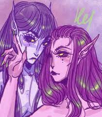 Two purple lesbian elves art by me UwU : r/ImaginaryElves