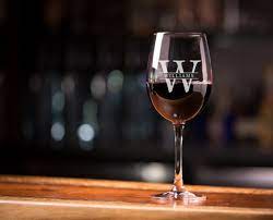 Monogram Wine Glass Engraved Wine Glass