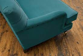 Blue Velvet Low Chesterfield Sofa