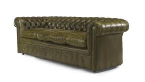 Blend the sleek modernity of today's decor. English Victorian Green Leather Sofas