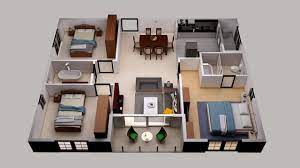 Plan and design the home. 3d Floor Plan Design For Small Area House Plan Design 3 Bedroom And Ot Floor Plan Design Home Design Floor Plans Home Design Software