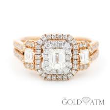 14k rose gold enement ring with